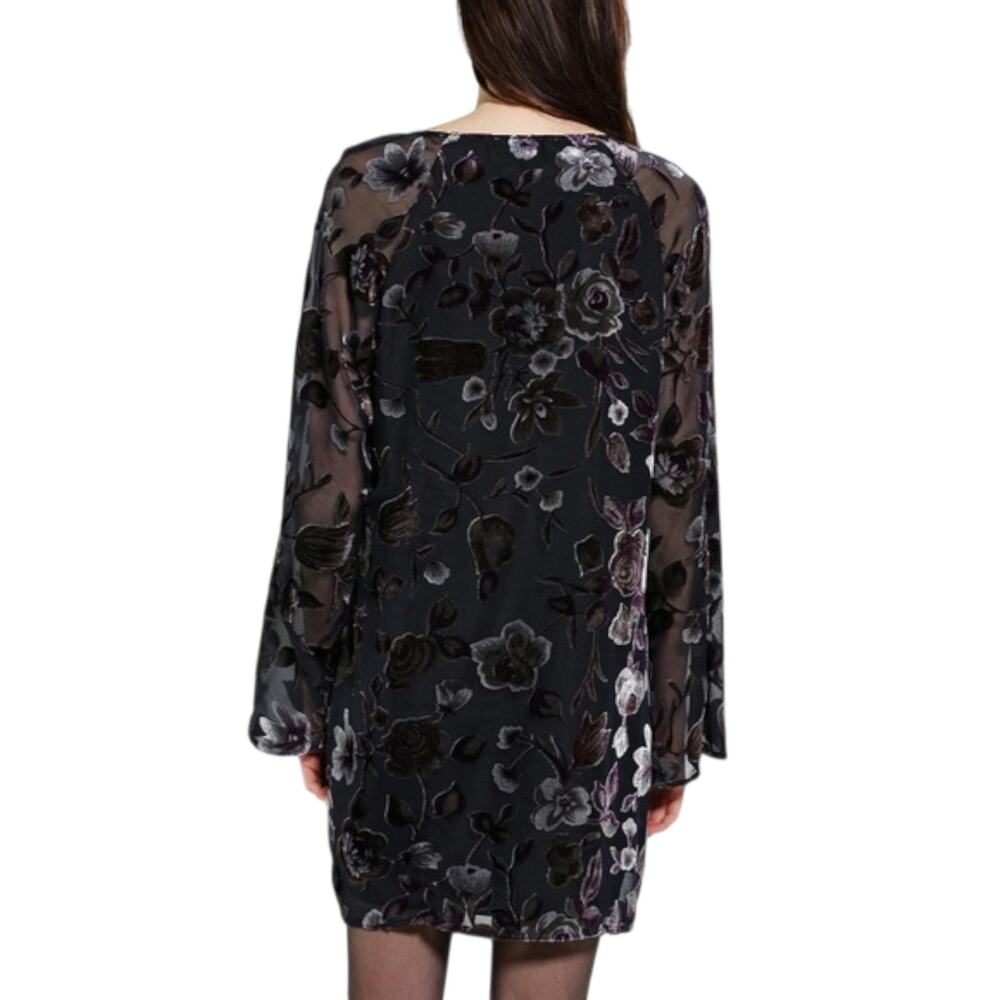 UO Burnout Velvet Floral Dress Women’s Small Whimsigoth Witchy Fairy Bell Sleeve - Picture 3 of 16